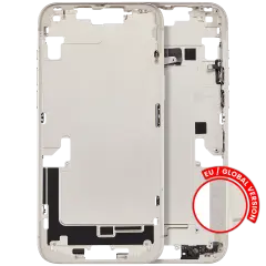 Mid-Frame Housing W/ Charging Port Flex & Small Parts For iPhone 14 Plus (EU / Global Version) (Used OEM Pull: Grade A) (Starlight)