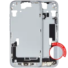 Mid-Frame Housing W/ Charging Port Flex & Small Parts For iPhone 15 (EU / Global Version) (Used OEM Pull: Grade A) (Blue)