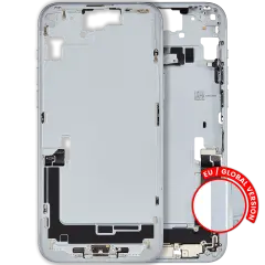 Mid-Frame Housing W/ Charging Port Flex & Small Parts For iPhone 15 Plus (EU / Global Version) (Used OEM Pull: Grade A) (Blue)