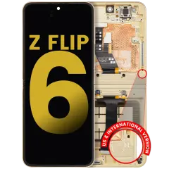 Inner OLED Assembly With Frame For Samsung Galaxy Z Flip 6 (F741) (US & International) (Refurbished) (Yellow)
