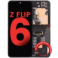 Inner OLED Assembly With Frame For Samsung Galaxy Z Flip 6 5G (US & International) (Aftermarket Plus) (Black)