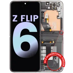 Inner OLED Assembly With Frame For Samsung Galaxy Z Flip 6 5G (US & International) (Service Pack) (Silver Shadow)