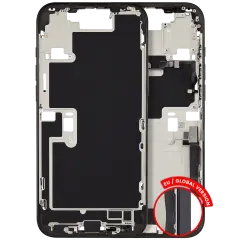 Mid-Frame Housing W/ Charging Port Flex & Small Parts For iPhone 16 Pro Max (EU / Global Version) (Used OEM Pull: Grade A) (Black Titanium)