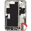 Mid-Frame Housing W/ Charging Port Flex & Small Parts For iPhone 16 Pro Max (EU / Global Version) (Used OEM Pull: Grade C) (White Titanium)
