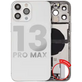 Back Housing W/ Charging Port Flex & Small Parts For iPhone 13 Pro Max (US Version) (Used OEM Pull: Grade C) (Silver)