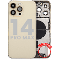Back Housing W/ Charging Port Flex & Small Parts For iPhone 14 Pro Max (US Version) (Used OEM Pull: Grade C) (Gold)