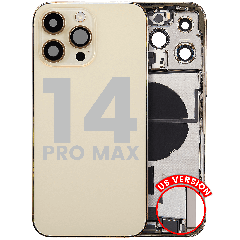Back Housing W/ Charging Port Flex & Small Parts For iPhone 14 Pro Max (US Version) (Used OEM Pull: Grade C) (Gold)
