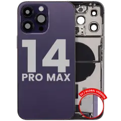 Back Housing W/ Charging Port Flex & Small Parts For iPhone 14 Pro Max (EU / Global Version) (Used OEM Pull: Grade C) (Deep Purple)