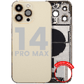 Back Housing W/ Charging Port Flex & Small Parts For iPhone 14 Pro Max (EU / Global Version) (Used OEM Pull: Grade C) (Gold)