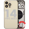 Back Housing W/ Charging Port Flex & Small Parts For iPhone 14 Pro Max (EU / Global Version) (Used OEM Pull: Grade B) (Gold)