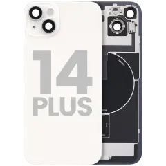 Back Glass w/ MagSafe Magnet & NFC & Flashlight Flex For iPhone 14 Plus (Used OEM Pull: Grade C) (Starlight)