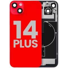 Back Glass w/ MagSafe Magnet & NFC & Flashlight Flex For iPhone 14 Plus (Used OEM Pull: Grade C) (Red)