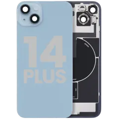 Back Glass w/ MagSafe Magnet & NFC & Flashlight Flex For iPhone 14 Plus (Used OEM Pull: Grade C) (Blue)