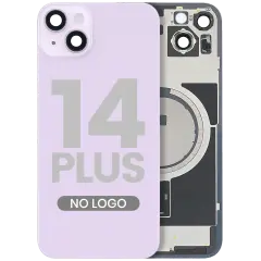 Back Glass w/ MagSafe Magnet For iPhone 14 Plus (Aftermarket) (Purple) (No Logo)