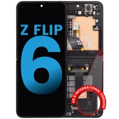 Inner OLED Assembly With Frame For Samsung Galaxy Z Flip 6 5G (US & International) (Aftermarket) (Black)