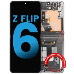 Inner OLED Assembly With Frame For Samsung Galaxy Z Flip 6 5G (US & International) (Aftermarket) (Silver Shadow)