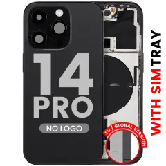 Back Housing W/ Small Parts For iPhone 14 Pro (EU / Global Version) (Aftermarket Plus) (Space Black)
