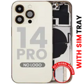 Back Housing W/ Small Parts For iPhone 14 Pro (EU / Global Version) (Aftermarket Plus) (Gold)