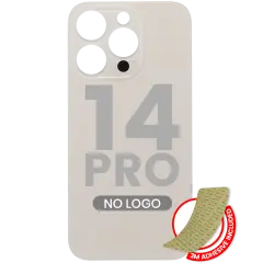 Back Glass With 3M Adhesive For iPhone 14 Pro (No Logo / Large Camera Hole) (Gold)