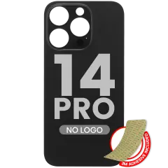 Back Glass With 3M Adhesive For iPhone 14 Pro (No Logo / Large Camera Hole) (Space Black)