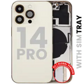 Back Housing W/ Small Parts For iPhone 14 Pro (EU / Global Version) (Used OEM Pull: Grade B) (Gold)