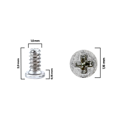 Screw For iPhone 12 mini (M1.0×1.16L×2.0D×0.15T) (Service Pack) (30 Pack)