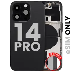 Back Housing W/ Small Parts For iPhone 14 Pro (US Version) (Used OEM Pull: Grade A) (Space Black)