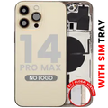Back Housing W/ Small Parts For iPhone 14 Pro Max (EU / Global Version) (Aftermarket Plus) (Gold)