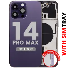 Back Housing W/ Small Parts For iPhone 14 Pro Max (EU / Global Version) (Aftermarket Plus) (Deep Purple)