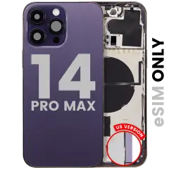 Back Housing W/ Small Parts For iPhone 14 Pro Max (US Version) (Used OEM Pull: Grade A) (Deep Purple)