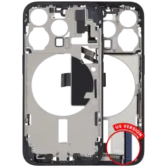 Mid-Frame Housing W/ Charging Port Flex & Small Parts For iPhone 15 Pro (US Version) (Used OEM Pull: Grade C) (Blue Titanium)