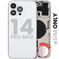 Back Housing W/ Small Parts For iPhone 14 Pro Max (US Version) (Used OEM Pull: Grade B) (Silver)