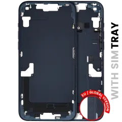 Mid-Frame Housing W/ Small Parts For iPhone 14 Plus (EU / Global Version) (Used OEM Pull: Grade C) (Midnight)