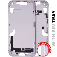 Mid-Frame Housing W/ Small Parts For iPhone 14 Plus (EU / Global Version) (Used OEM Pull: Grade C) (Purple)