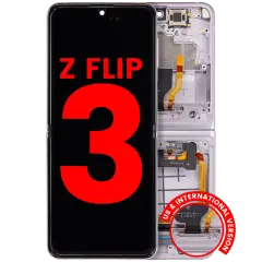 Inner OLED Assembly With Frame Compatible For Samsung Galaxy Z Flip 3 5G (US & International) (Aftermarket Plus) (Lavender)