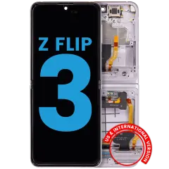 Inner OLED Assembly With Frame For Samsung Galaxy Z Flip 3 5G (US & International) (Aftermarket) (Lavender)