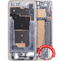Mid-Frame Housing Compatible For Samsung Galaxy S25 Edge 5G (US & International Version) (Titanium Icyblue / Titanium Silver)