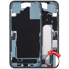 Mid-Frame Housing W/ Charging Port Flex & Small Parts For iPhone 16 Plus (US Version) (Used OEM Pull: Grade B) (Teal)
