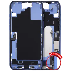 Mid-Frame Housing W/ Charging Port Flex & Small Parts For iPhone 16 Plus (US Version) (Used OEM Pull: Grade B) (Ultramarine)