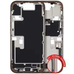 Mid-Frame Housing W/ Charging Port Flex & Small Parts For iPhone 16 Pro (EU / Global Version) (Used OEM Pull: Grade A) (Desert Titanium)