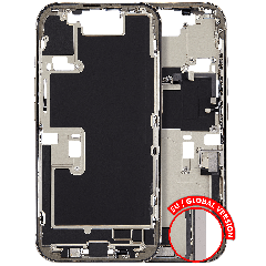 Mid-Frame Housing W/ Charging Port Flex & Small Parts For iPhone 16 Pro (EU / Global Version) (Used OEM Pull: Grade A) (Natural Titanium)