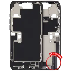 Mid-Frame Housing W/ Charging Port Flex & Small Parts For iPhone 16 Pro Max (US Version) (Used OEM Pull: Grade B) (Black Titanium)