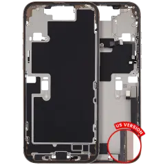 Mid-Frame Housing W/ Charging Port Flex & Small Parts For iPhone 16 Pro Max (US Version) (Used OEM Pull: Grade B) (Desert Titanium)