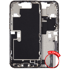 Mid-Frame Housing W/ Charging Port Flex & Small Parts For iPhone 16 Pro Max (US Version) (Used OEM Pull: Grade C) (Natural Titanium)