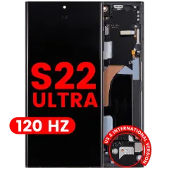 OLED Assembly With Frame For Samsung Galaxy S22 Ultra 5G (US & International Version) (Aftermarket Pro) (120Hz) (Graphite / Sky Blue / Red)