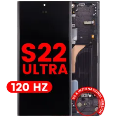 OLED Assembly With Frame For Samsung Galaxy S22 Ultra 5G (US & International Version) (Aftermarket Pro) (120Hz) (Phantom Black)