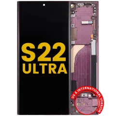 OLED Assembly With Frame For Samsung Galaxy S22 Ultra 5G (US & International Version) (Refurbished) (Burgundy)
