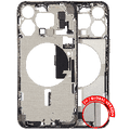 Mid-Frame Housing W/ Charging Port Flex & Small Parts For iPhone 15 Pro Max (EU / Global Version) (Used OEM Pull: Grade A) (Natural Titanium)