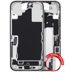 Mid-Frame Housing W/ Charging Port Flex & Small Parts For iPhone 16 (EU / Global Version) (Used OEM Pull: Grade A) (White)