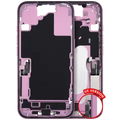 Mid-Frame Housing W/ Charging Port Flex & Small Parts For iPhone 16 (US Version) (Used OEM Pull: Grade B) (Pink)